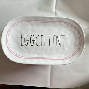 Pre-Owned Excellent Condition Rae Dunn  “EGGCELLENT” Easter Serving Platter (10)